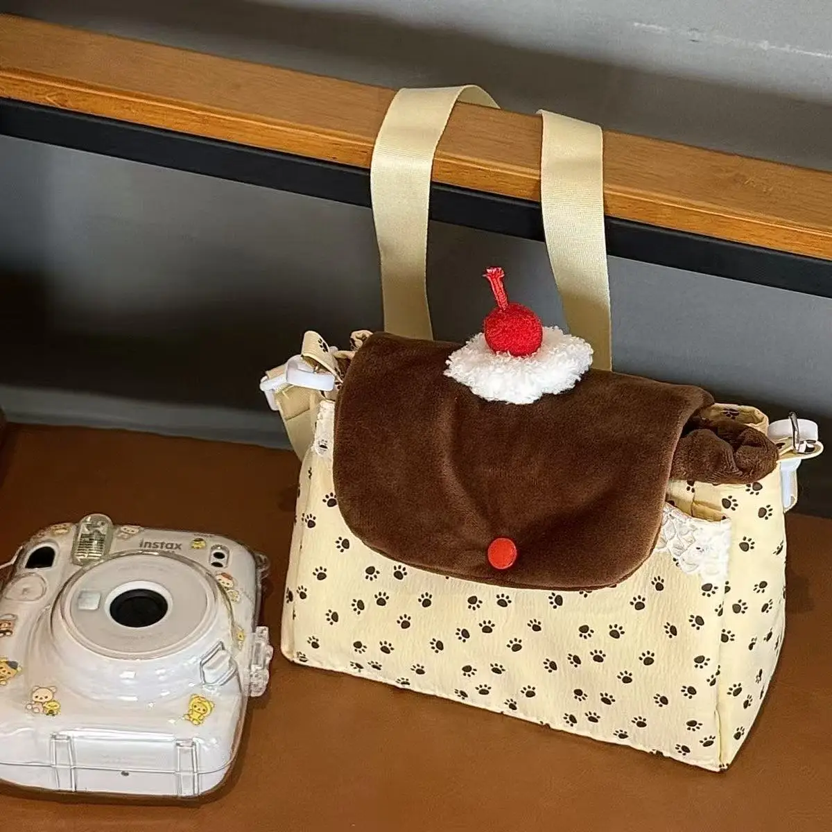 Ins Pudding Cake Dreifach-Aufbewahrungstasche CCD-Kameratasche Damen-Umhängetasche Münzbörse Handtasche Aufbewahrungstasche Mehrschichtiges Geschenk – Detail 2