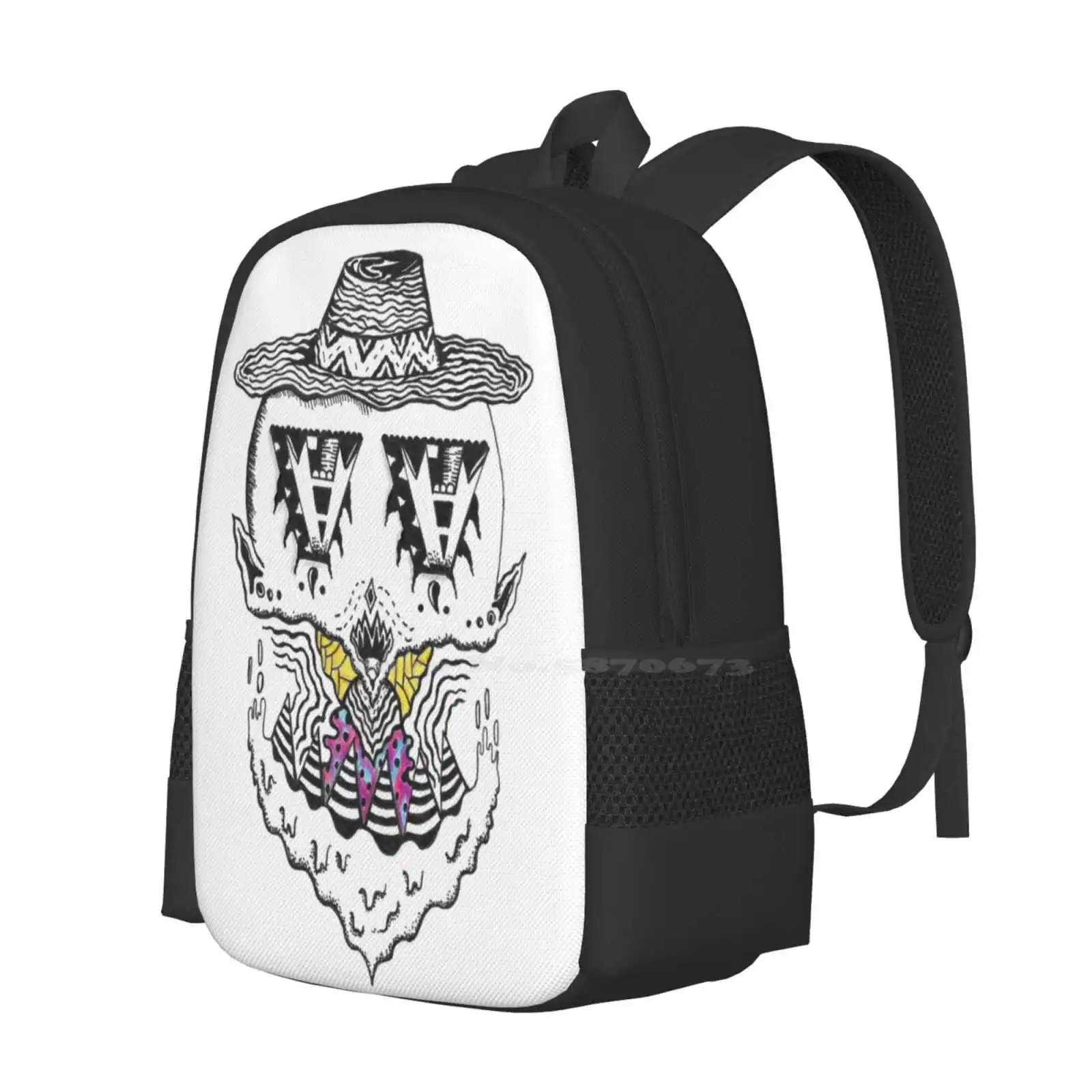 حقائب مدرسية C H I L L I N للمراهقات حقائب سفر للكمبيوتر المحمول Lydon Sherrington Ink Trippy Head أنماط سريالية Chillin