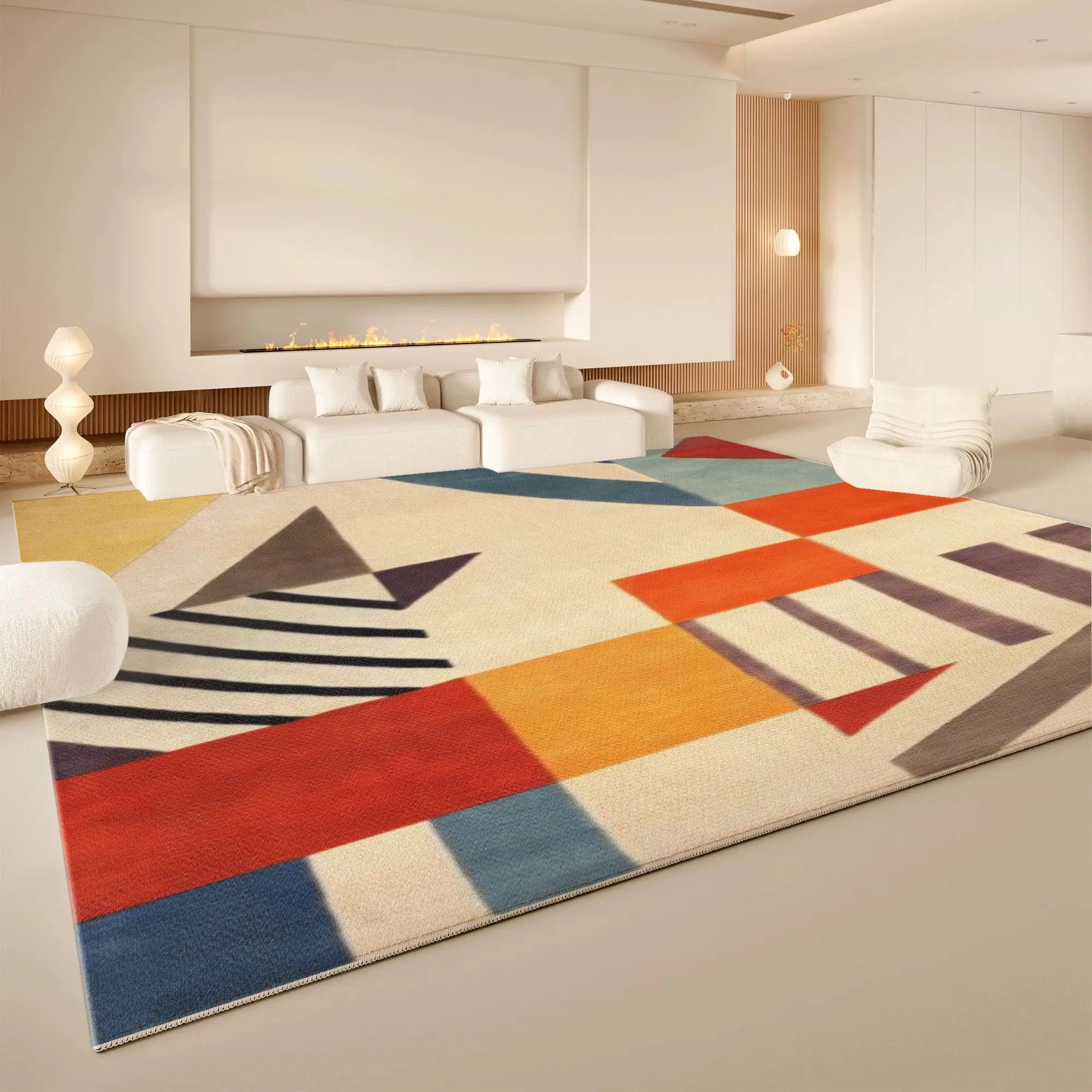 

VIKAMA Stylish Abstract Geometric Living Room Rug Sofa Carpet Large Home Decor