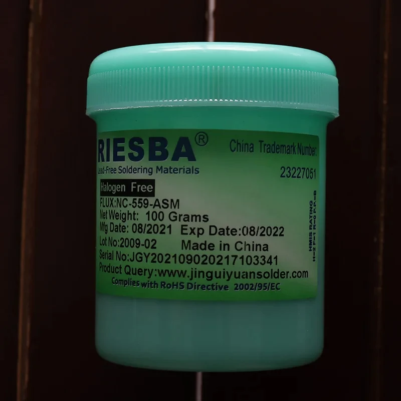 Solder Paste, 559 Flux Solder, 100% RIESBA-NC-559 ASM, Blei Freies, Lüten Flux, Nadeln, BGA, Freiberg, Haus, De Solder, 100g