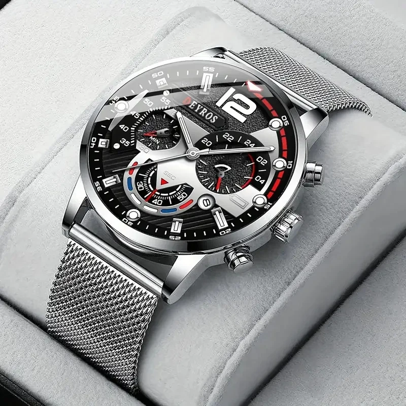 ファッションメンズビジネス腕時計高級クォーツ腕時計発光時計メンズカジュアルカレンダー腕時計