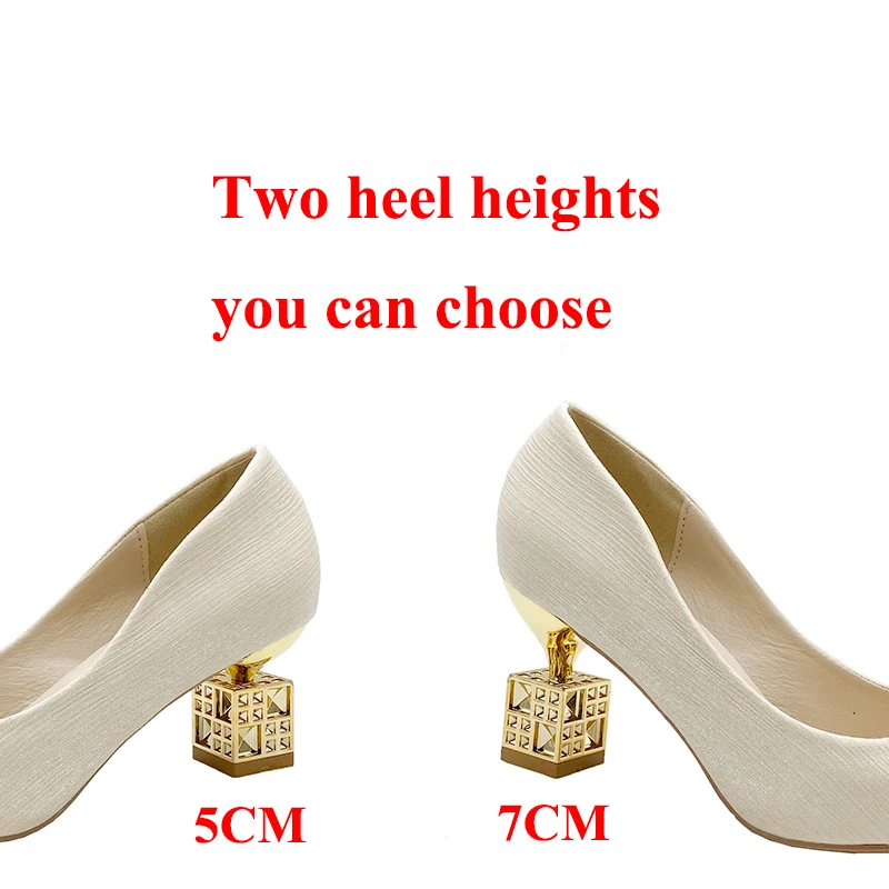 Rimocy Fashion Pearl Buckle Pumps Women Slip-On Crystal Strange Style Wedding Shoes Woman High-Quality High Heels Party Shoes