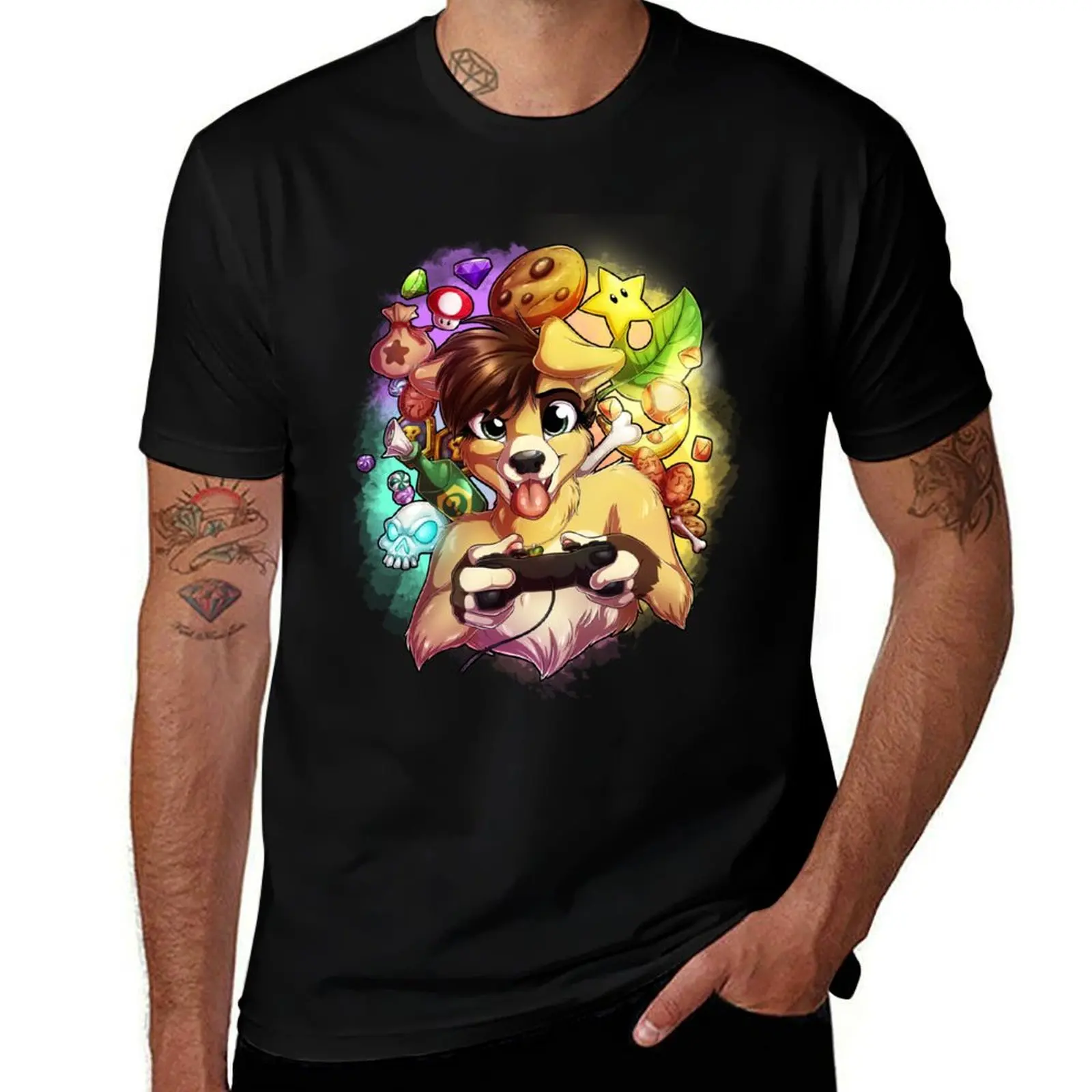 Gamer Lupi T-Shirt anime stuff animal prinfor boys custom t shirt Short sleeve tee black t-shirts for men