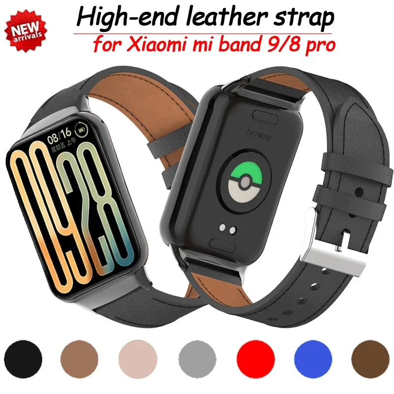 

Leather Strap for Xiaomi Mi Band 9 Pro/Mi Band 8 Pro Smartwatch Replaceable watchband for Redmi Watch 5/4 Bracelet Accessories