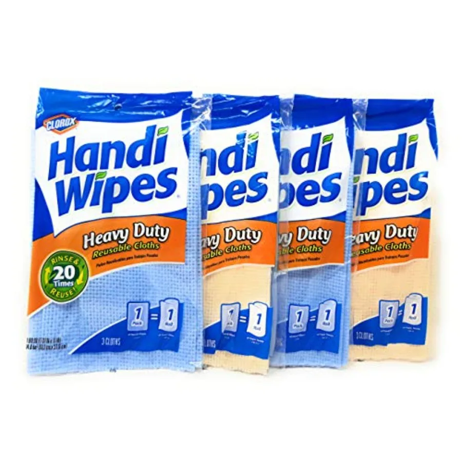 

Handi Wipes Heavy Duty Reusable Cloths Color May Vary - 3 Count Pack of 4