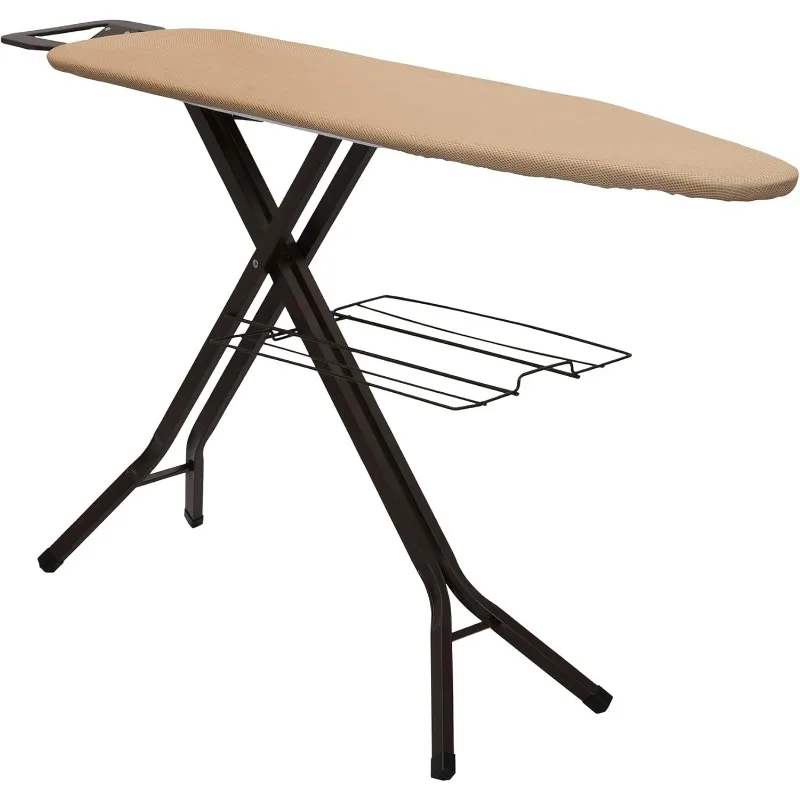 Bronze Deluxe Ironing Board with Iron Rest and Clothes Rack