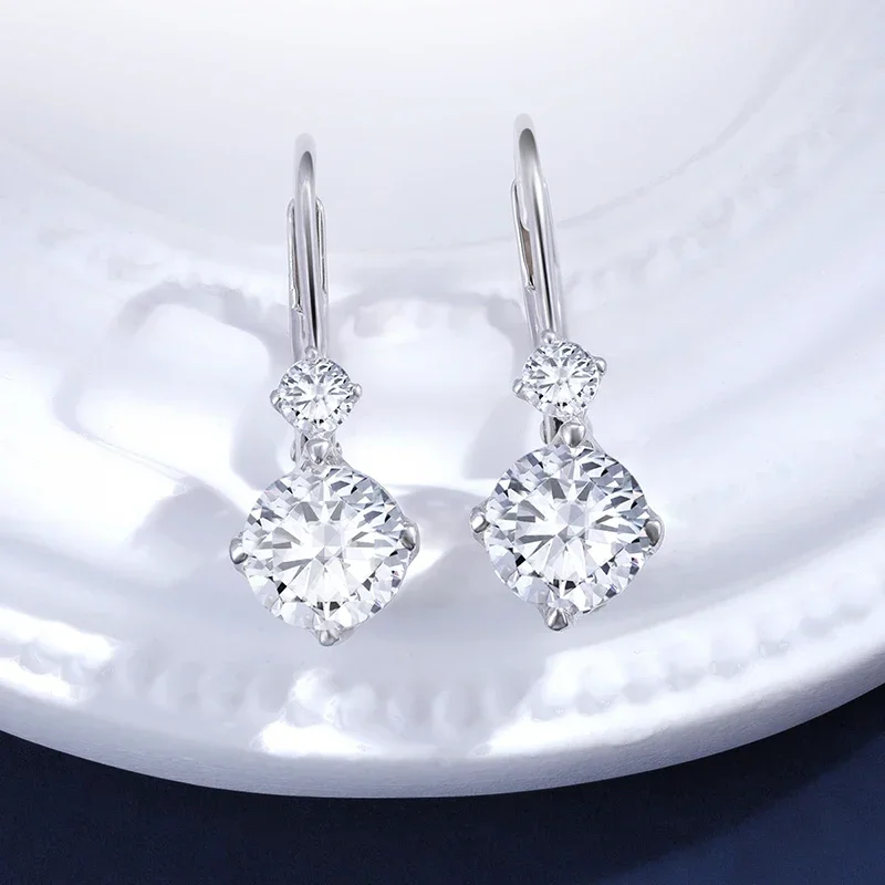 

D Color VVS1 Moissanite Drop Earrings For Women S925 Sterling Silver With GRA Diamond Four Claw Ear Clasp Fine Jewelry New