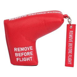 La morbida pelle sintetica PU rossa rimuove prima del volo ricamo copricapo da Golf grande copertura per Putter con lama di martello