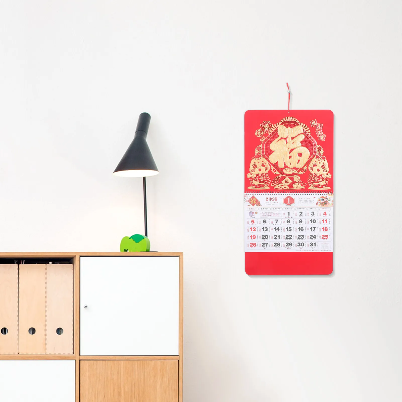 

Chinese New Year Wall Calendar Monthly Decorations Calendars Lunar Hanging 2025 Planner Style