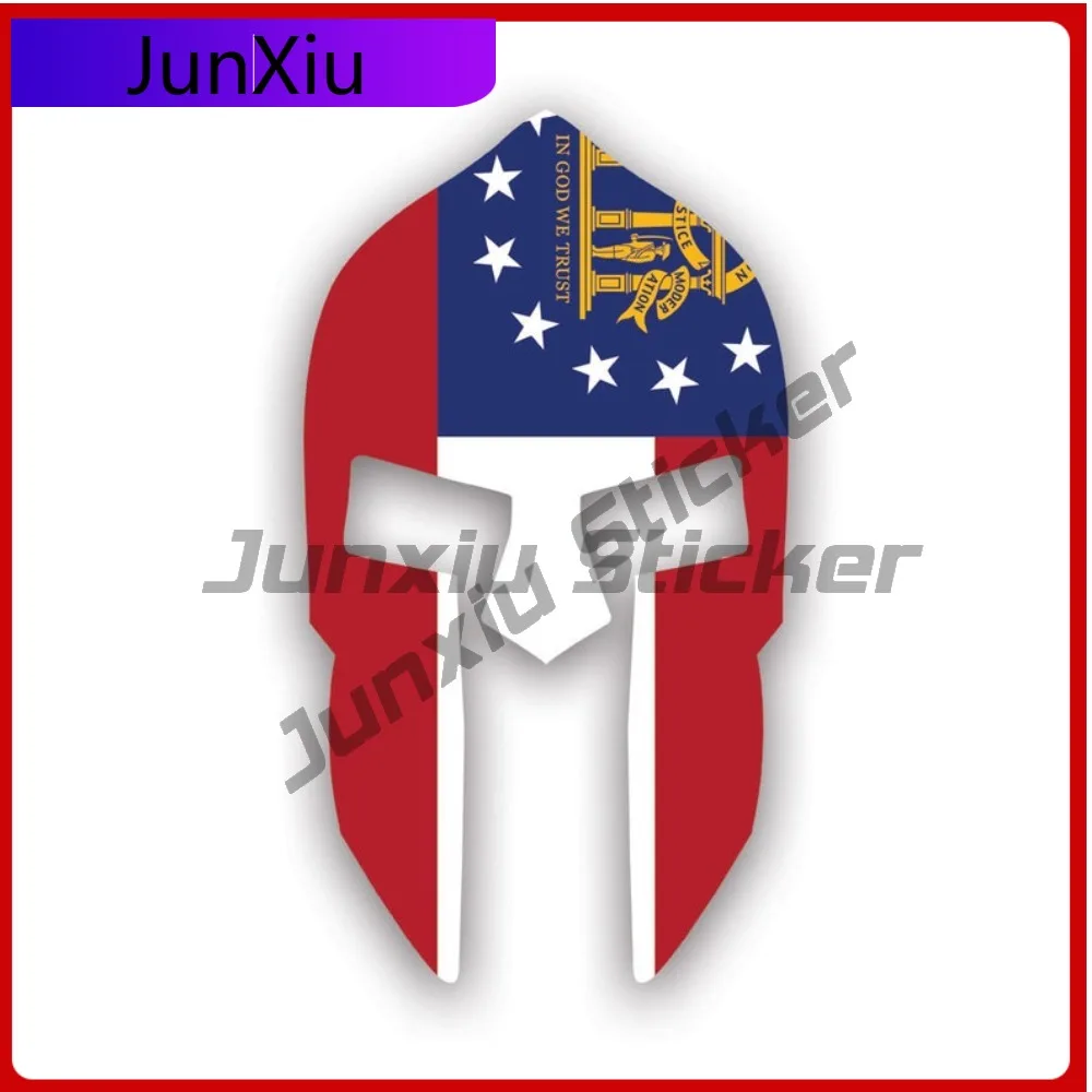 

Georgia Flag Spartan Helmet Stickerwaterproof Outdoor Anime Window Waterproof Vinyl Decal For Car Windows And Trunks Creative