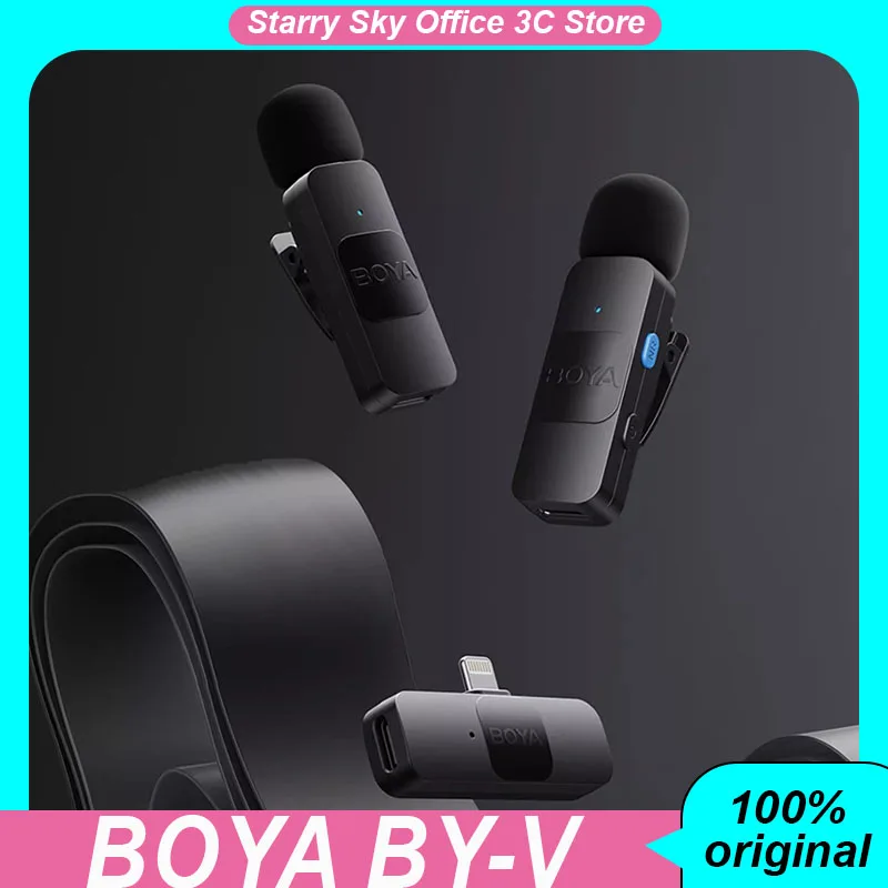 BOYA BY-V Wireless Lavalier Lapel Microphone Portable Intelligent Noise Reduction Live Recording Customized Recording Microphone