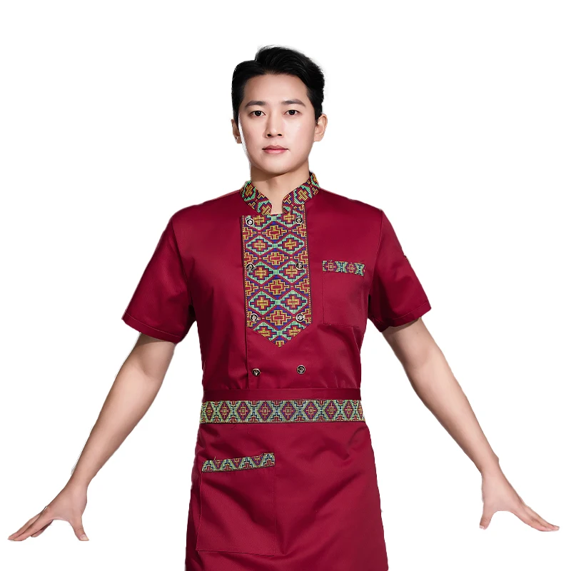 Restaurant Cooking Chef's Jacket Waiter's Uniform Men's Kitchen Wear Women's Kitchen Jacket Cooking Clothes Tops Chef Clothing