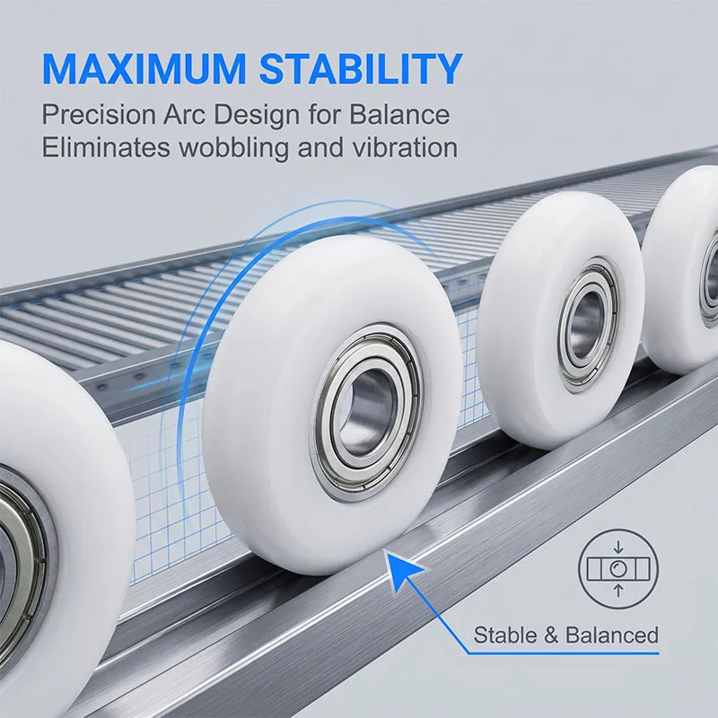 4pcs Delrin Roller 34mm POM Coated Bearing Rollers 8x34x13 BSR60834-13 Plastic Crowned Wheel 8*34*13 Nylon Guide Pulleys