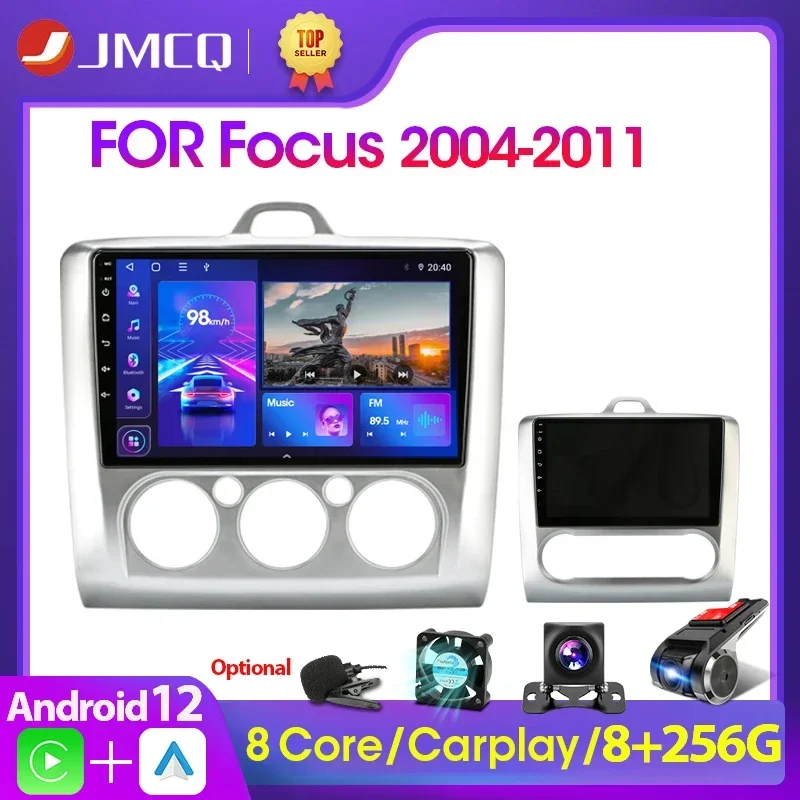 

JMCQ 9" 2 Din 4G+WiFi Car Radio for Ford Focus Exi MT AT 2004-2011 Multimedia Player Android 12 GPS Navigation Head Unit 2din