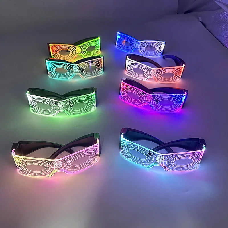 New LED Folding Colorful Glasses Spider Hero Head Eyewear Boys Girls Decor Light Glasses Children Birthday Gift Party Glasses