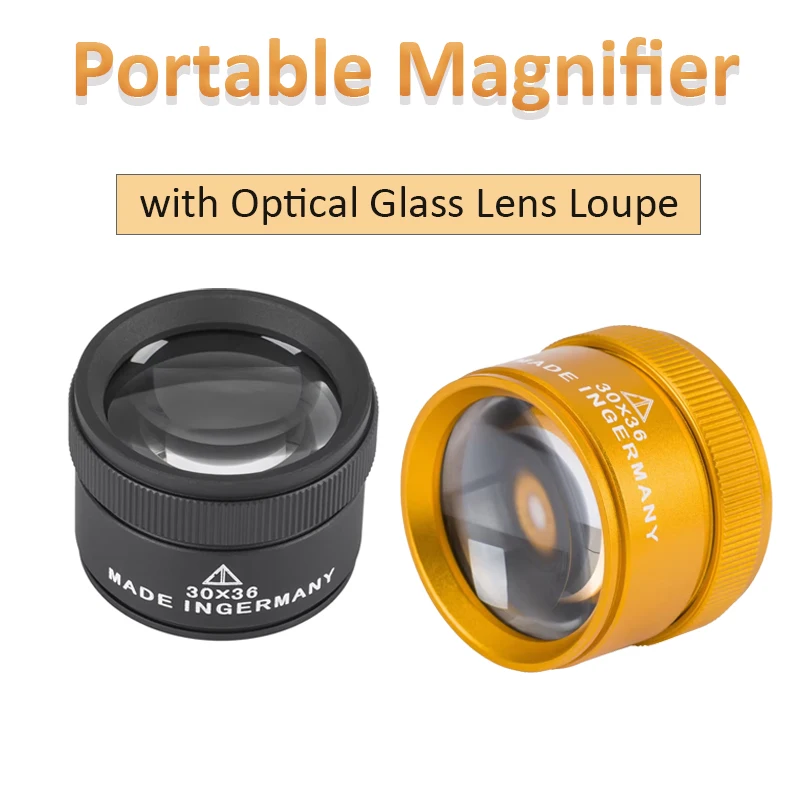 Portable Magnifier with Optical Glass Lens Loupe Small Magnifying Glass Magnifier for Jewelry Coin Stamps Antique Identification