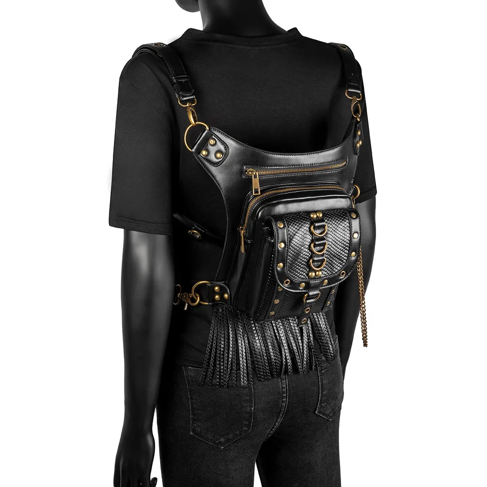 Women's bags European and American fashion steampunk retro shoulder bag diagonal waist bag Fanny Pack Leg Bag Purse Chest Bag