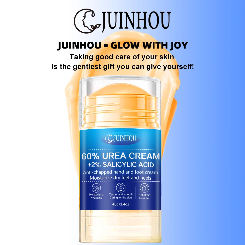 JUINHOU 40g Fußpflegestift 60% Urea 2% Salicylsäure Exfoliation und Hornhautentfernung Tragbare Pflege für trockene, rissige Fersen Pediküre-Pflege – Detail 1