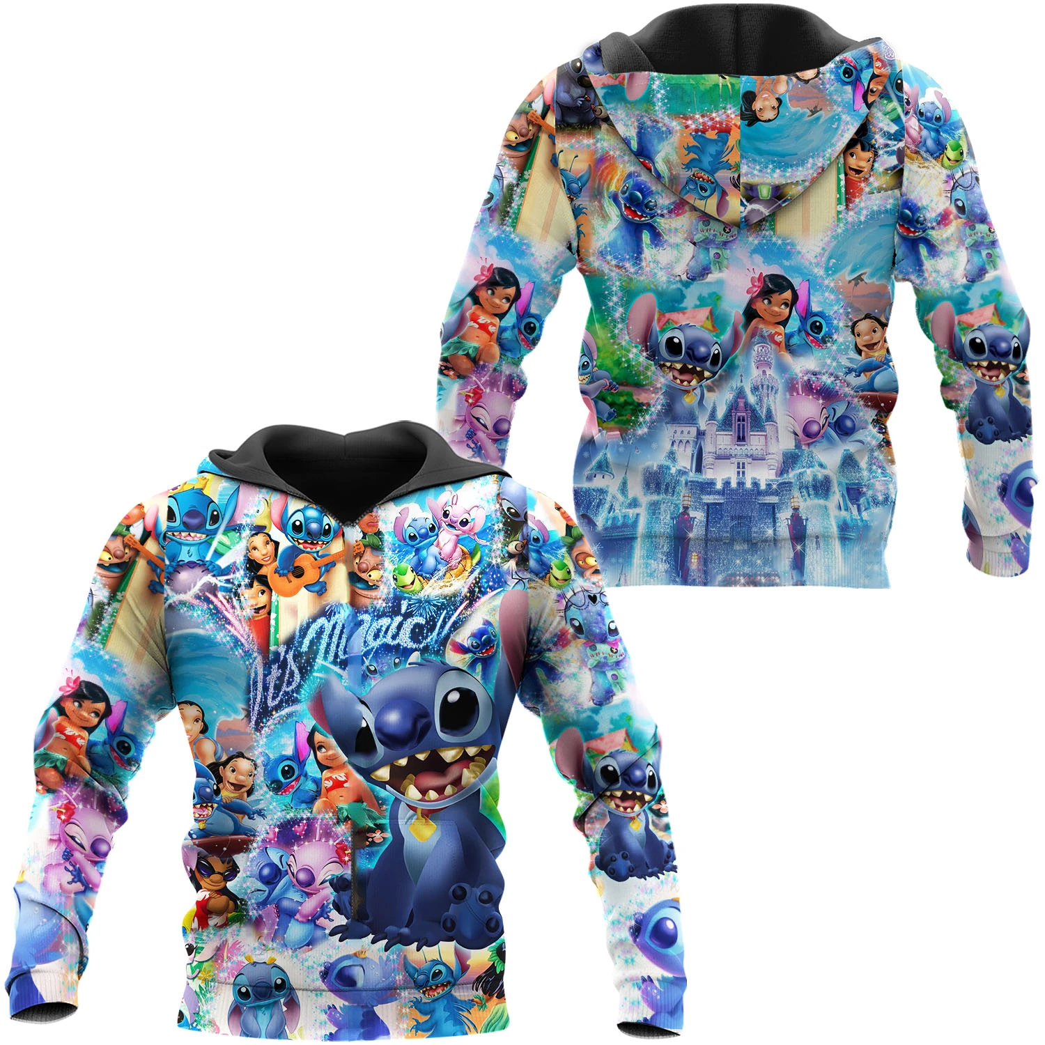 Halloween town Mickey mouse and Minnie mouse 3D all over printed hoodie