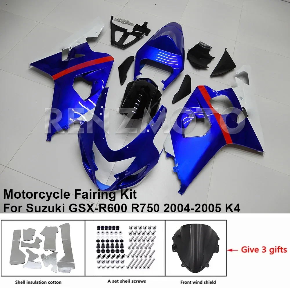 For Suzuki GSX-R600 R750 04-05 K4 K5 Fairing Motorcycle Set Body Kit Decoration Plastic Guard Plate Accessories Shell S0604-113A