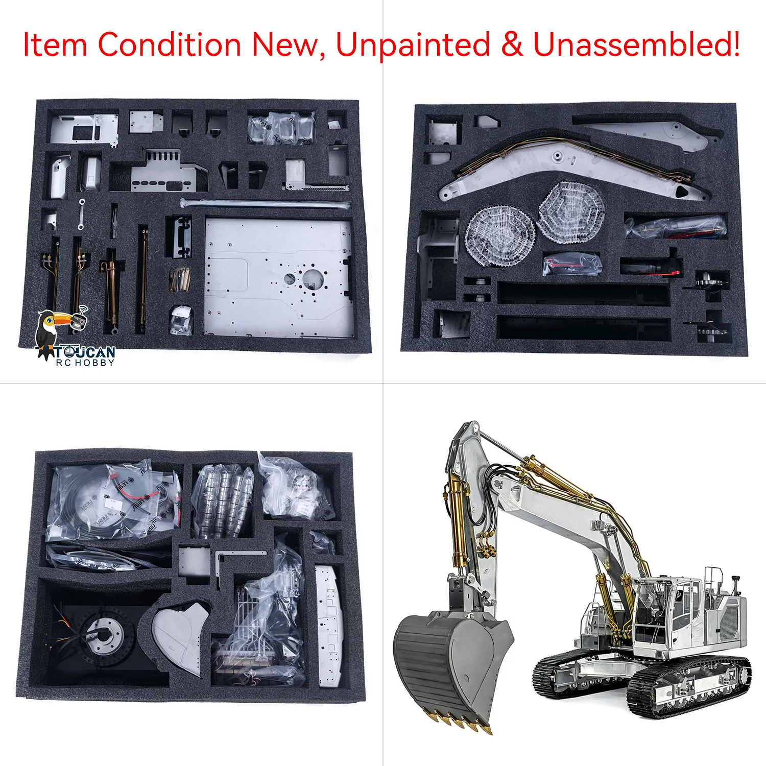 

LESU LR945 RC Hydraulic Excavator KIT 1/14 Scale Metal Remote Control Digger Model Light System Motor Servo ESC RC Toy TH22635