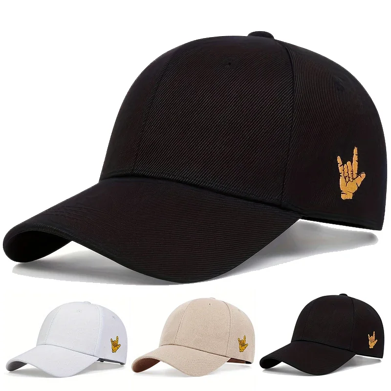 Unisex Side Finger Embroidery Baseball Caps Spring And Autumn Outdoor Adjustable Casual Hats Sunscreen Hat Sports Cap