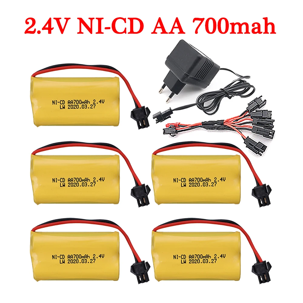 

2.4V 700mah NICD Battery For RC Toys With 2.4V charger For Remote control racing truck tank Boat robot 2.4V Rechargeable Battery