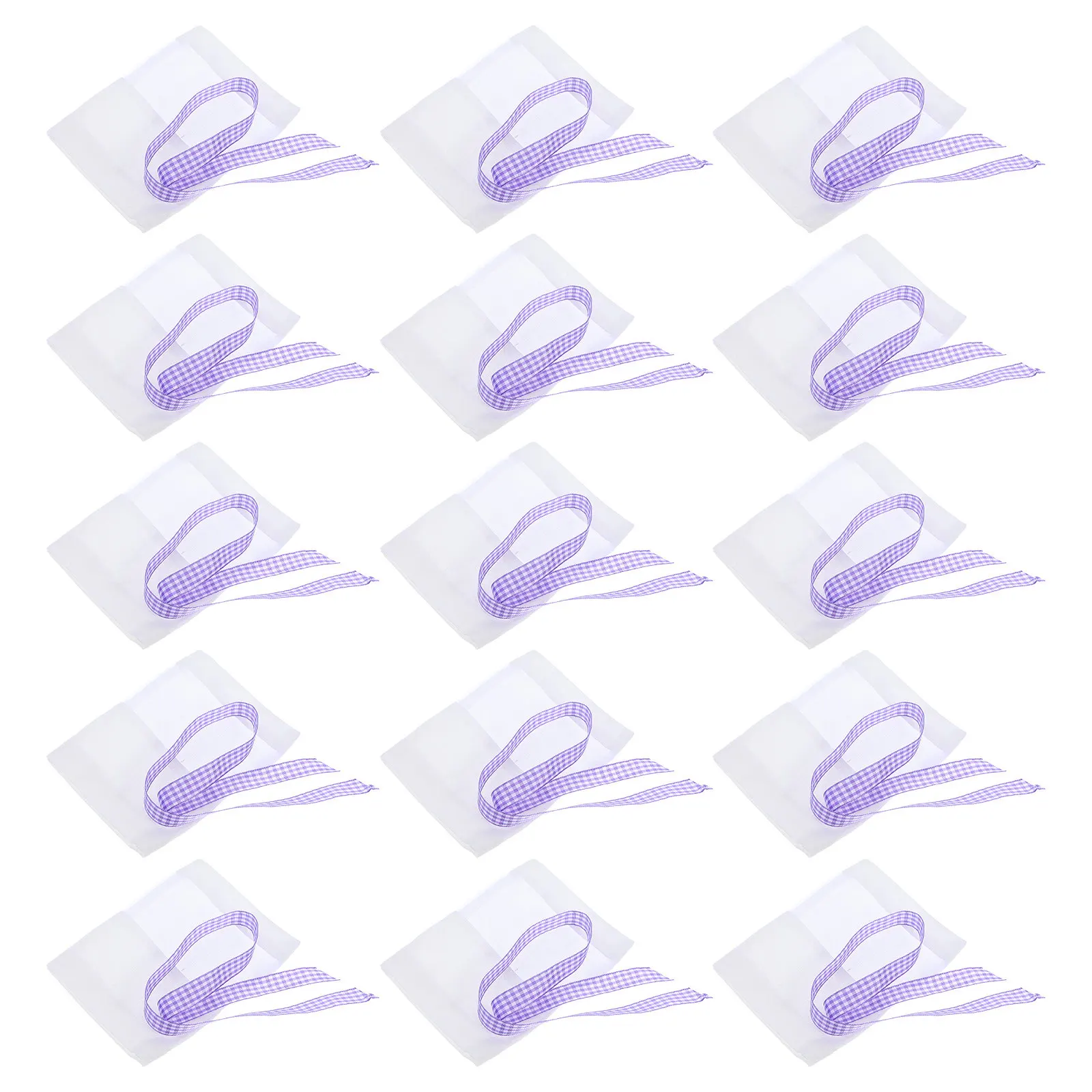 20Pcs Lavender Sachet Bags Empty Small Drawstring Pouches Breathable Fabric Window Design for Storage Aromatherapy Wedding Favor