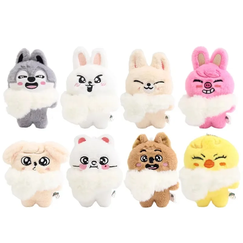 

Плюшевая кукла-брелок Skzoo 12 см: Волчонок, Лебит, Дваекки, Ханкокка с шарфом, подвеска для сумки, подарок для фанатов Stray Kids