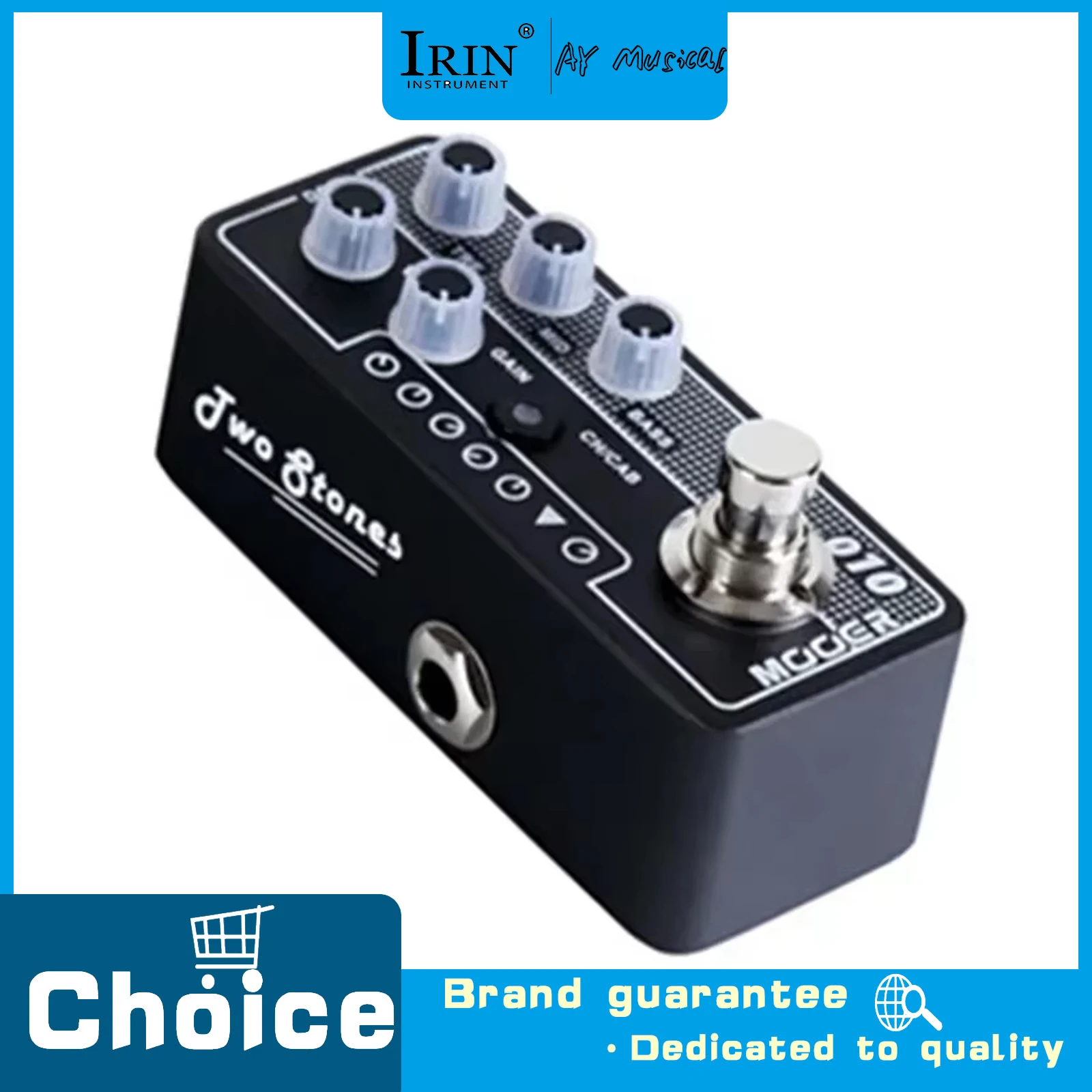M010 Two Stones Guitar Pedal Effect Speaker Cabinet Simulation Effects High Gain Tap Tempo Pedal Electric Guitar Accessory