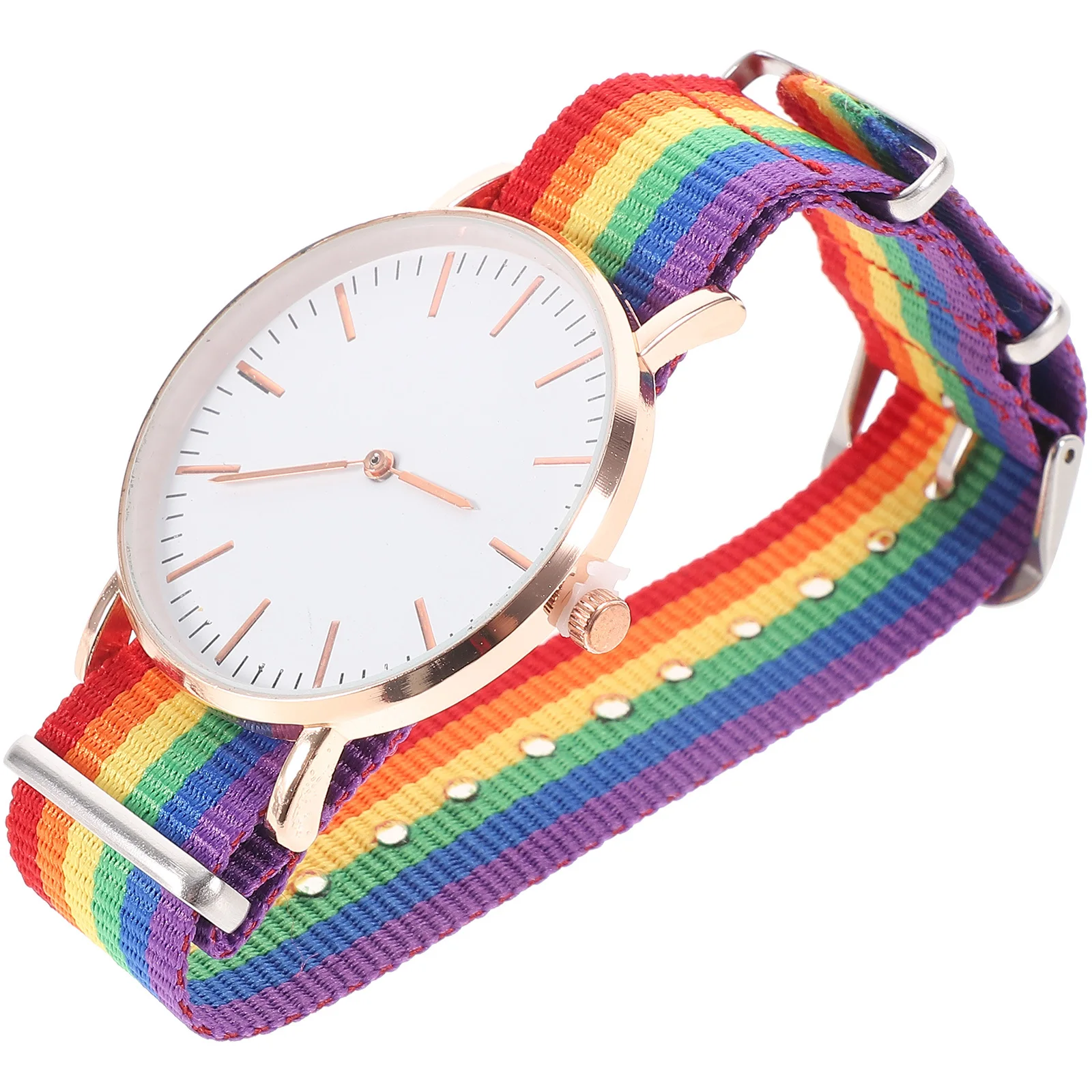 

Elegant Quartz Watch Rainbow Design Unisex Wrist Watch Comfortable Durable Fashion Accessory Rose Gold Best Gift