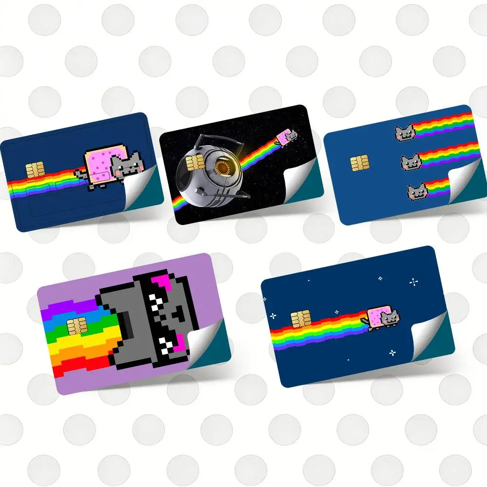 Cartoon N-Nyans Cat Hot Sale Decor Exquisite Card Sticker for Debit Credit Bank Cards Skin Cover Gift Student