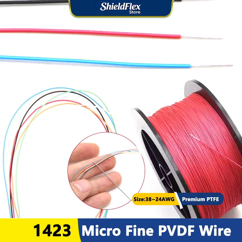 1423 Certified PTFE Wire Silver Plated High Temperature Cable Single Core PVDF Insulated 5~500m Copper Wire Cables  38~24 AWG