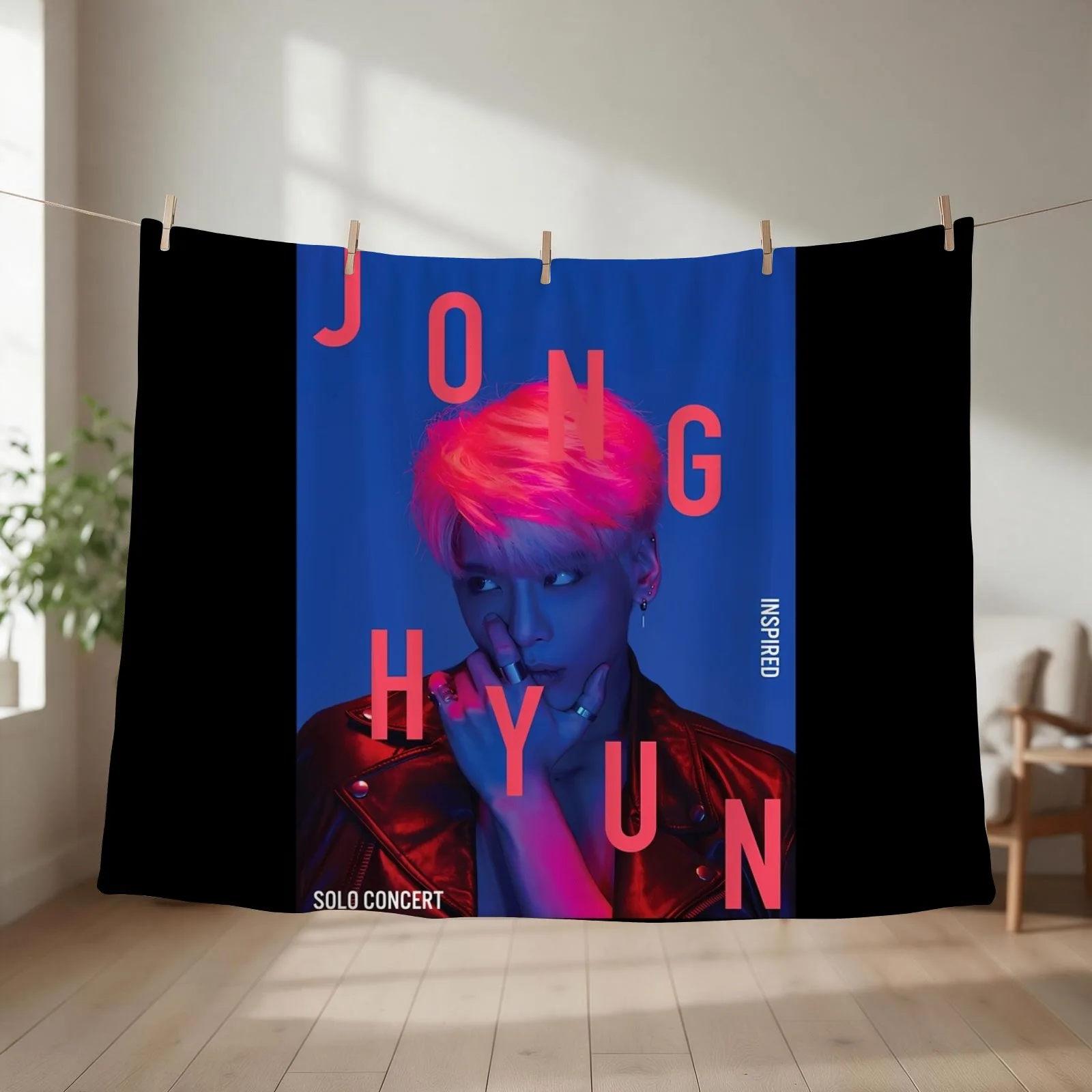 SHINee JONGHYUN INSPIRED CONCERT POSTER Throw Blanket couch cozy soft plush fuzzy picnic outdoor blanket