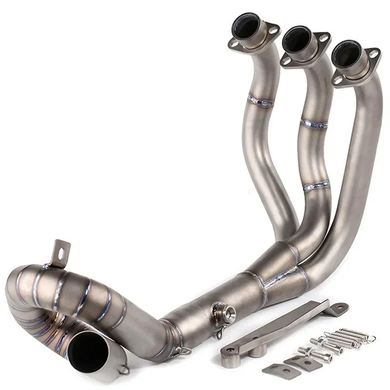 

Titanium Alloy Motorcycle Exhaust System for Yamaha MT09 MT-09 FZ09 FZ-09 XSR900 Slip On Front Pipe Headers Manifold Tube