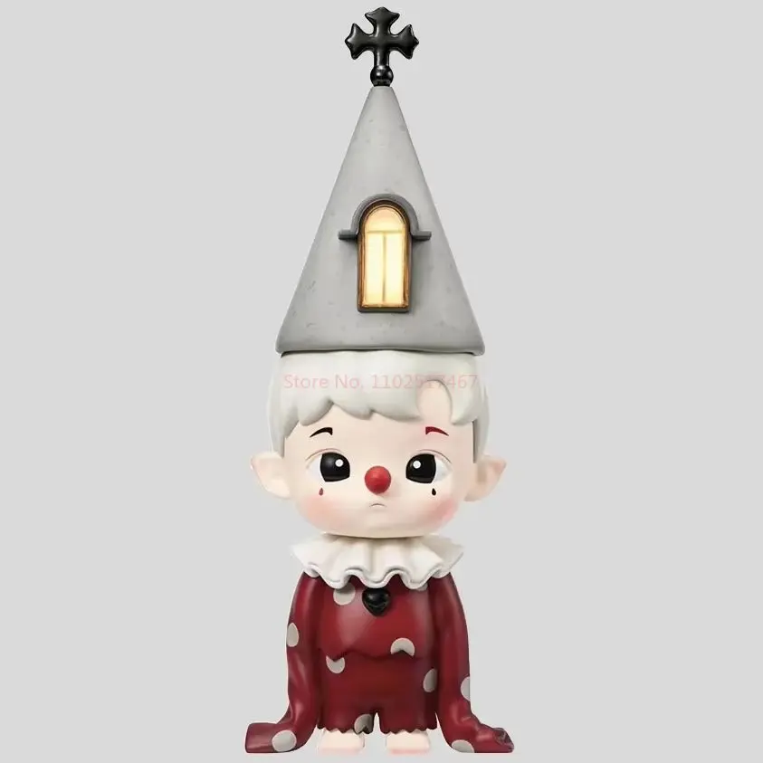 Nueva figura de acción genuina Hacipupu Clown-Light Serise blanco y negro Silence Sad Lonely Big Hat Boy juguete de modelos coleccionables para regalo