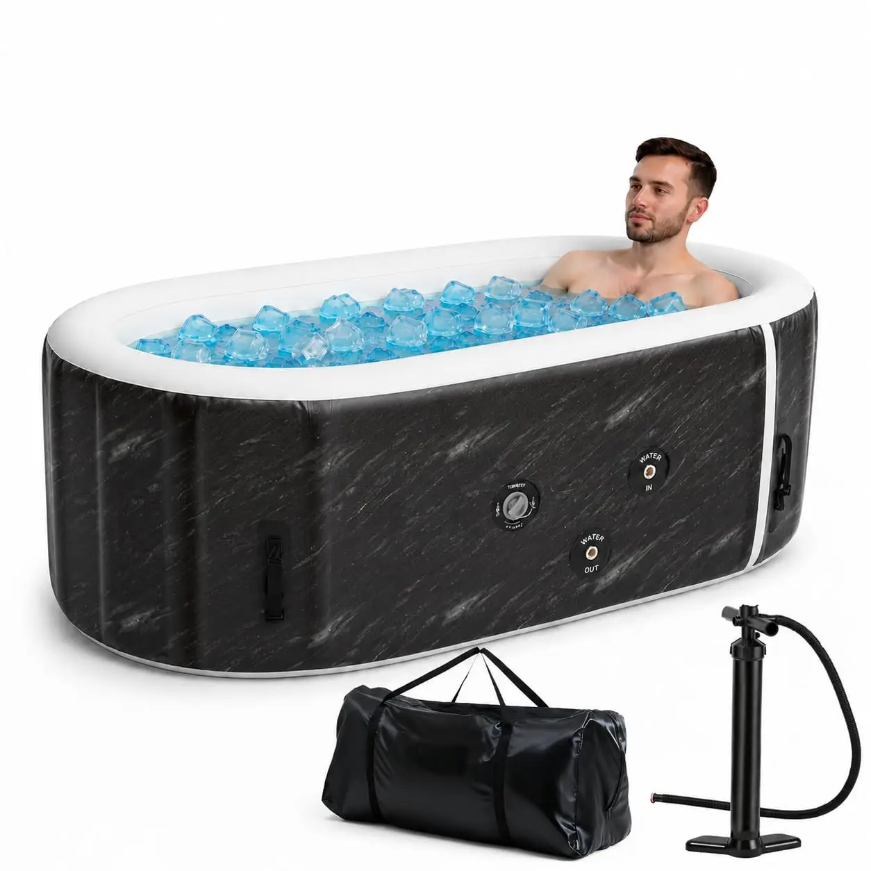 Upgrade 179 Gal XXL Ice Bath Tub Fits Tall 6'7