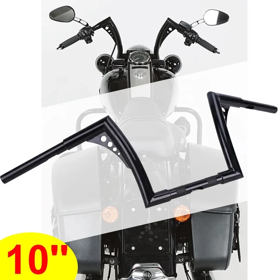 

Black 10" Rise Ape Hangers Handlebars For Harley Softail Dyna Sportster XL