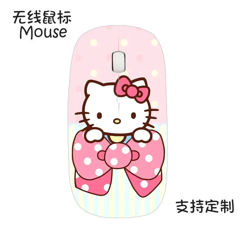 Sanrio Anime Hello Kitty Cartoon Wireless Mouse Office Game Cartoon Cute Pink Girl Birthday Surprise Gift Learning Office