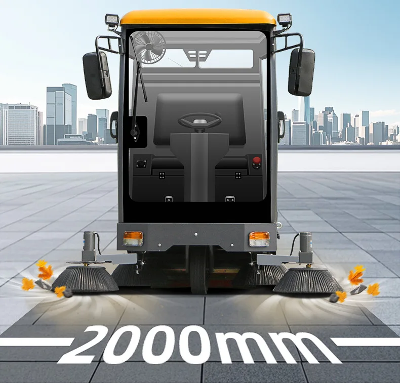 Electric Sweeper School Road Park Driving Fog