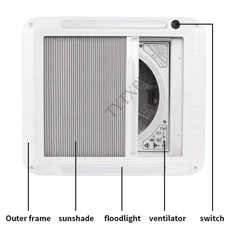 STLF TYTXRV RV Accessories Ventilation Fan Sunshade With Light for All 11inch and 14inch Roof Vent