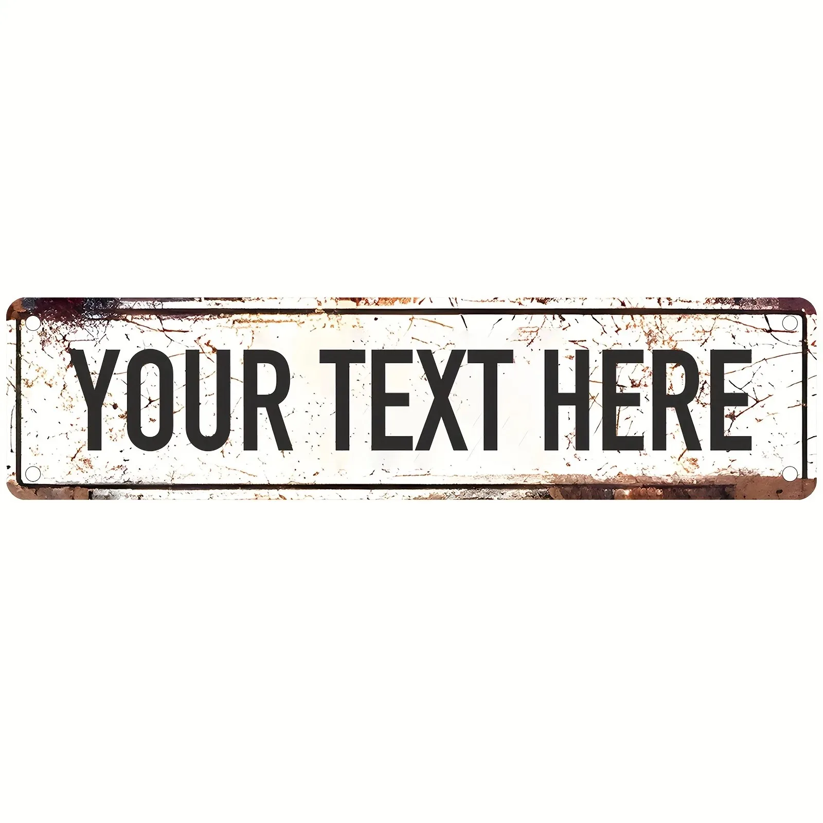 [2D Flat] Vintage Rustic White Metal Plaque [Custom Slogan] Personalized Custom Text Waterproof Wall Art (Only For Decoration)