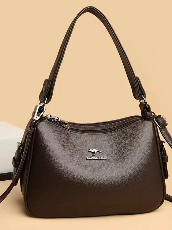 Bolsa Transversal de Couro Genuíno Guinness Kangaroo, Bolsa de Ombro Único em Couro Macio, Nova Bolsa de Mão de Grande Capaci...