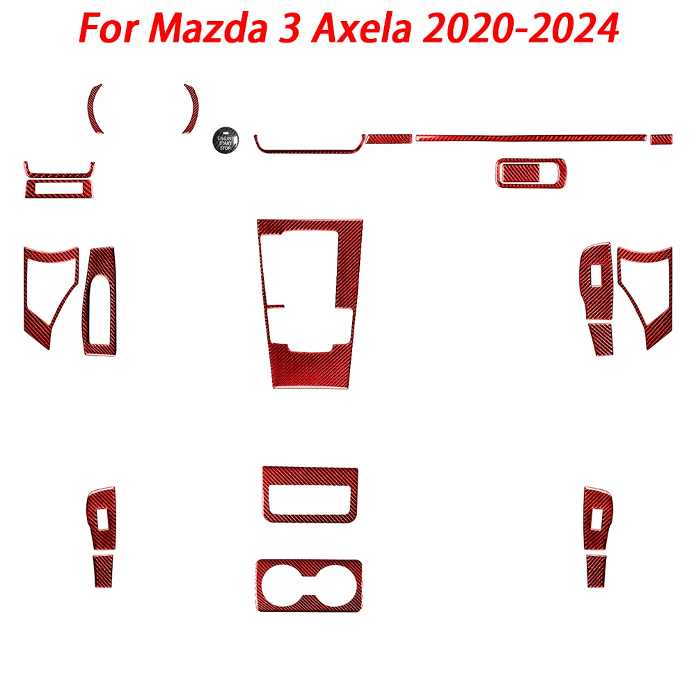 

23 шт., консоль из углеродного волокна для Mazda 3 Axela 2020 2021 2022 2023 2024