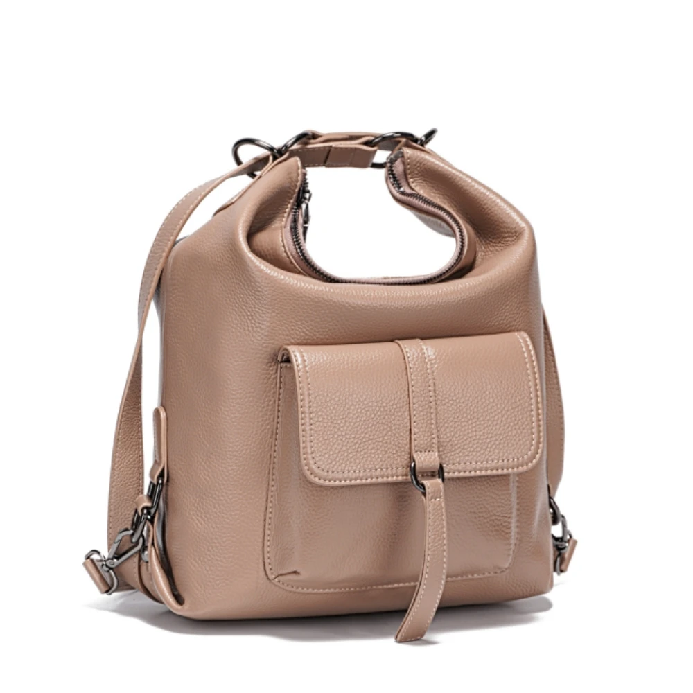 

Стильная женская сумка через плечо Zency, 100% натуральная кожа, большая вместительная сумка, многофункциональная сумка-портфель, рюкзак, сумки через плечо