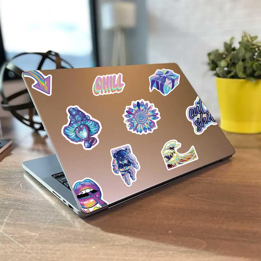 50pcs Personalized Cool Flash Stickers Pack Cute Laptop Skin Waterproof Phone Case Kawaii Packaging Journal Art Supplies