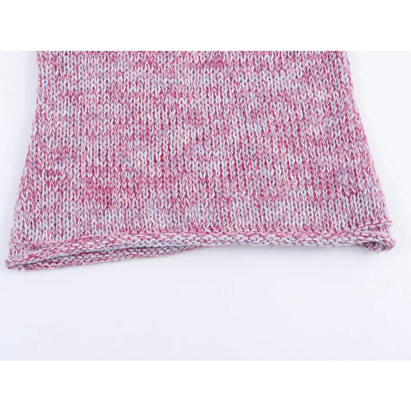 Suéter de malha multicolorido para mulheres gola alta casual primavera outono pulôveres chiques tops femininos