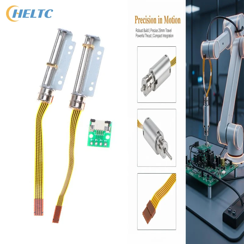 Actionneur linéaire métallique 29 mm DC 5V Mini 8 mm, moteur pas à pas 2 phases 4 fils à axe fileté avec écrou coulissant, moteur de levage
