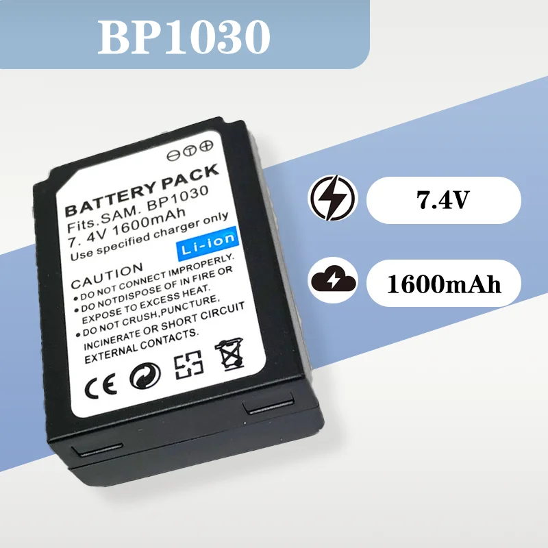 

7.4V 1600mAh BP1030 Battery Compatible with Samsung NX1000, NX2000, NX200, NX210 - Also Fits BP1130