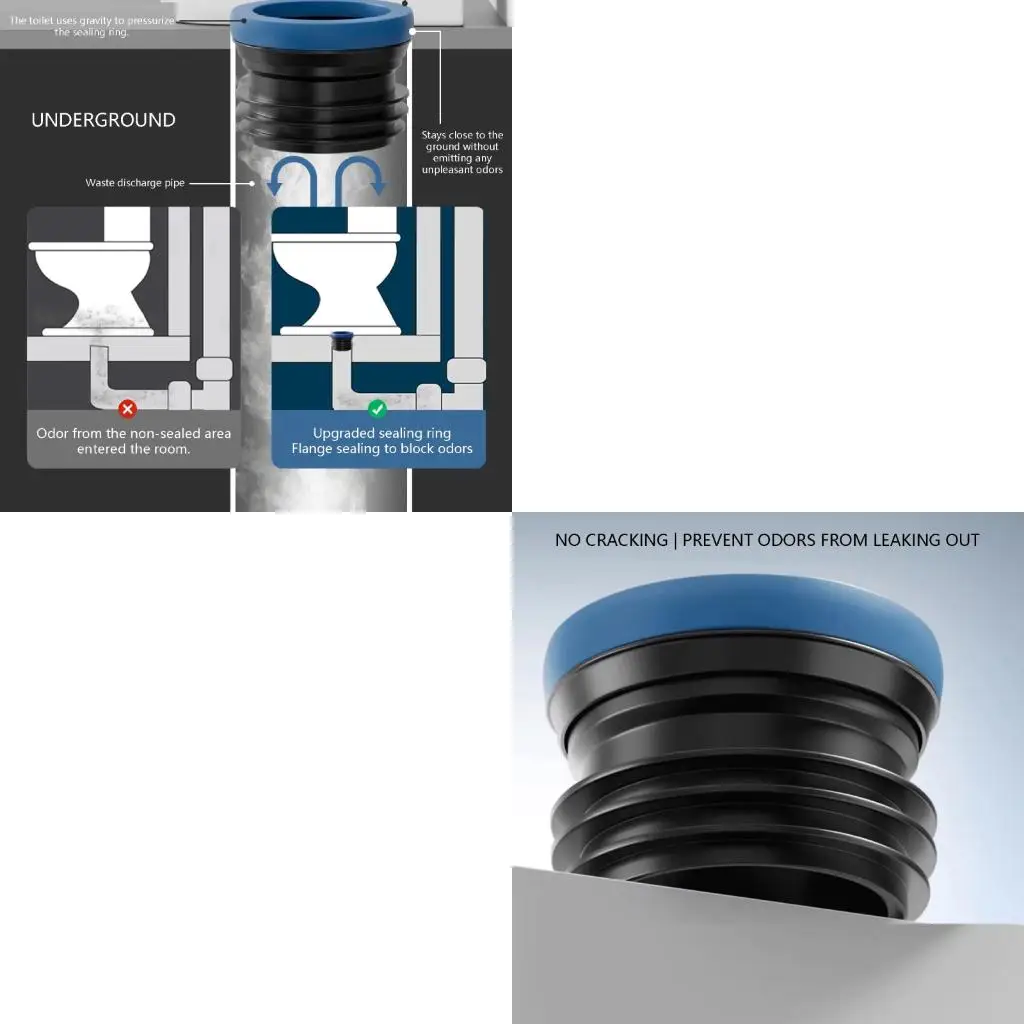  Noiseless ABS Toilet Seal Rings Universal Bathroom Seal Toilet Installation for Secure Leak Prevention In Homes Offices